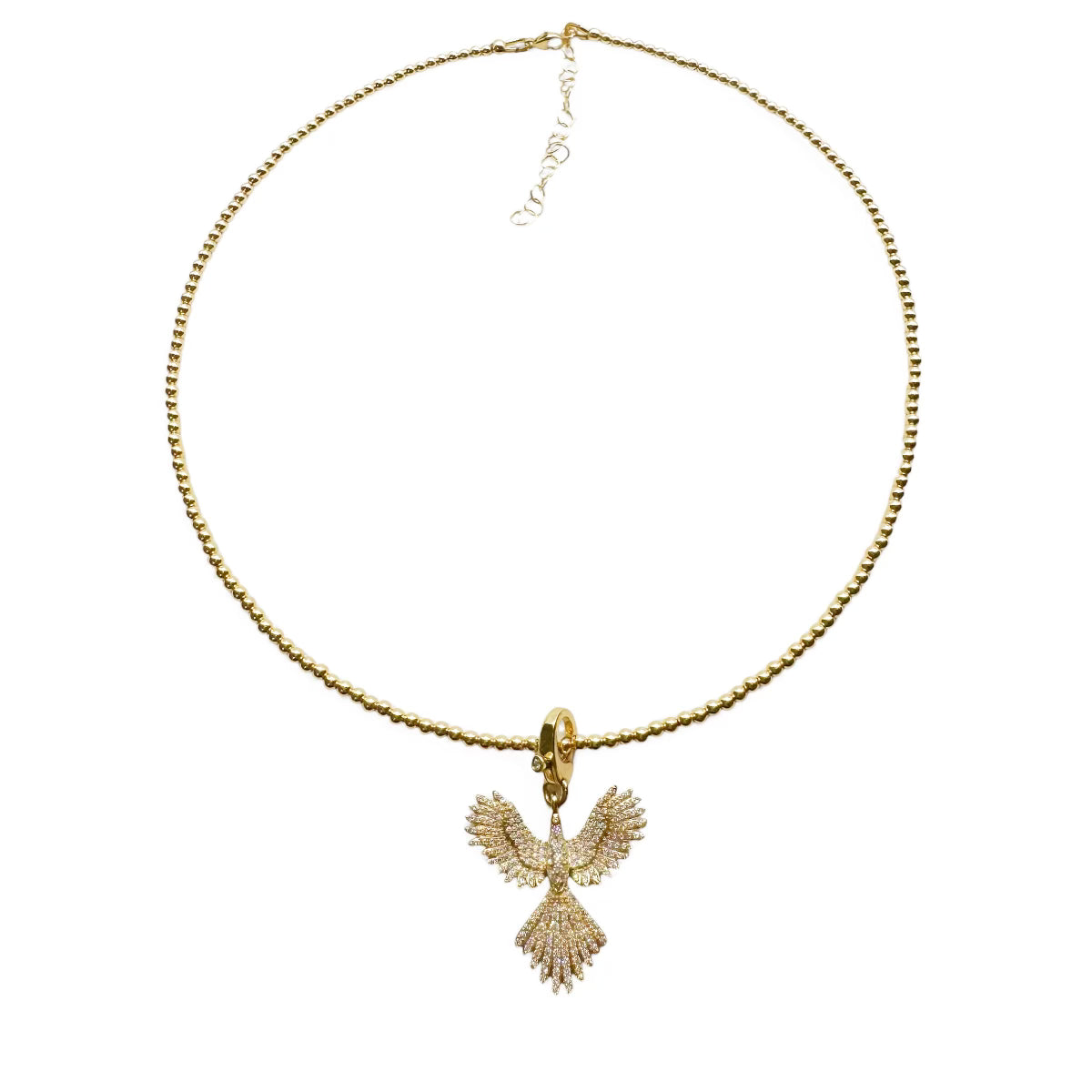 14K GOLD BEADED NECKLACE