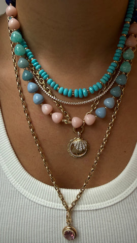 THE OPAL DROPS NECKLACE WITH 14K GOLD