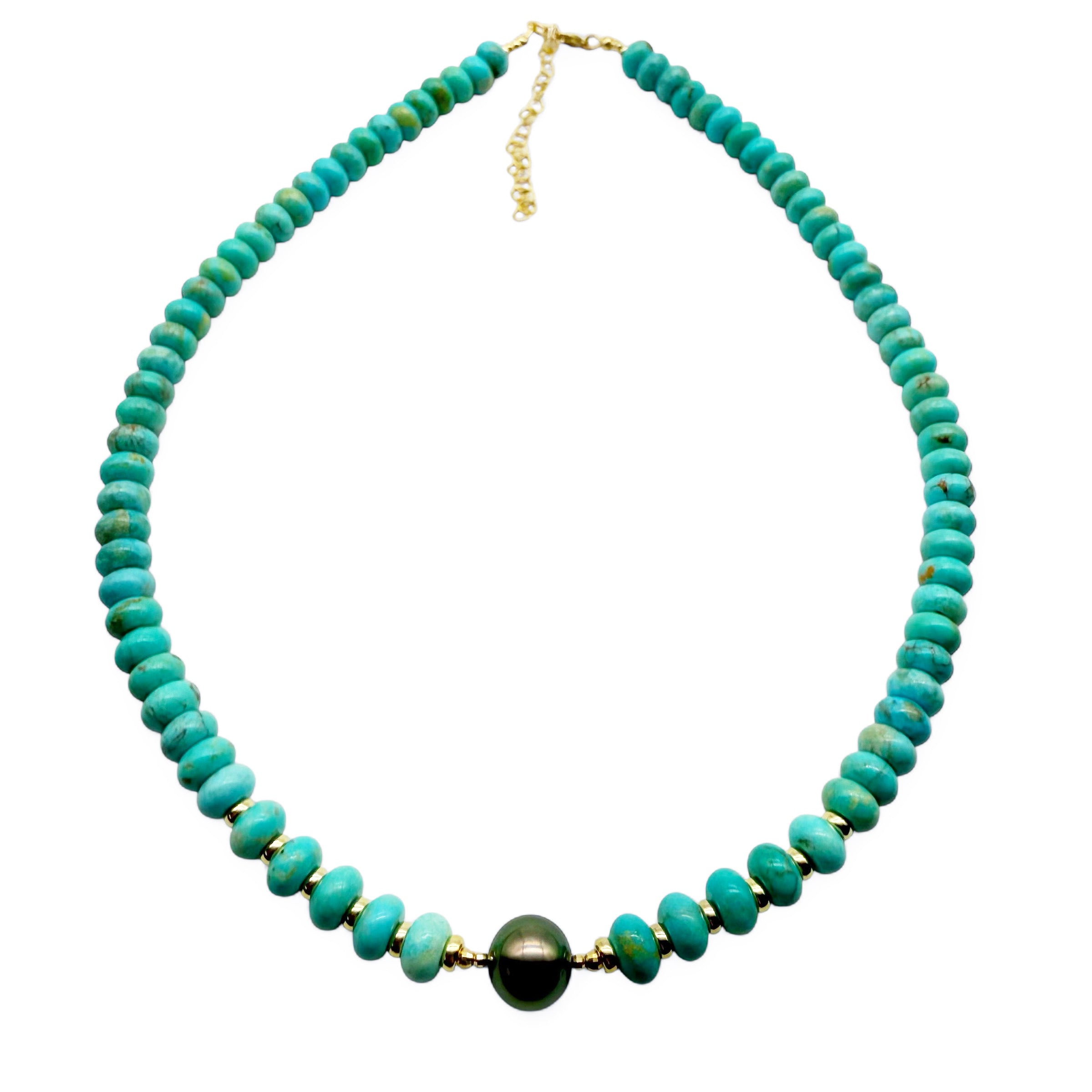 TURQUOISE & TAHITIAN PEARL NECKLACE