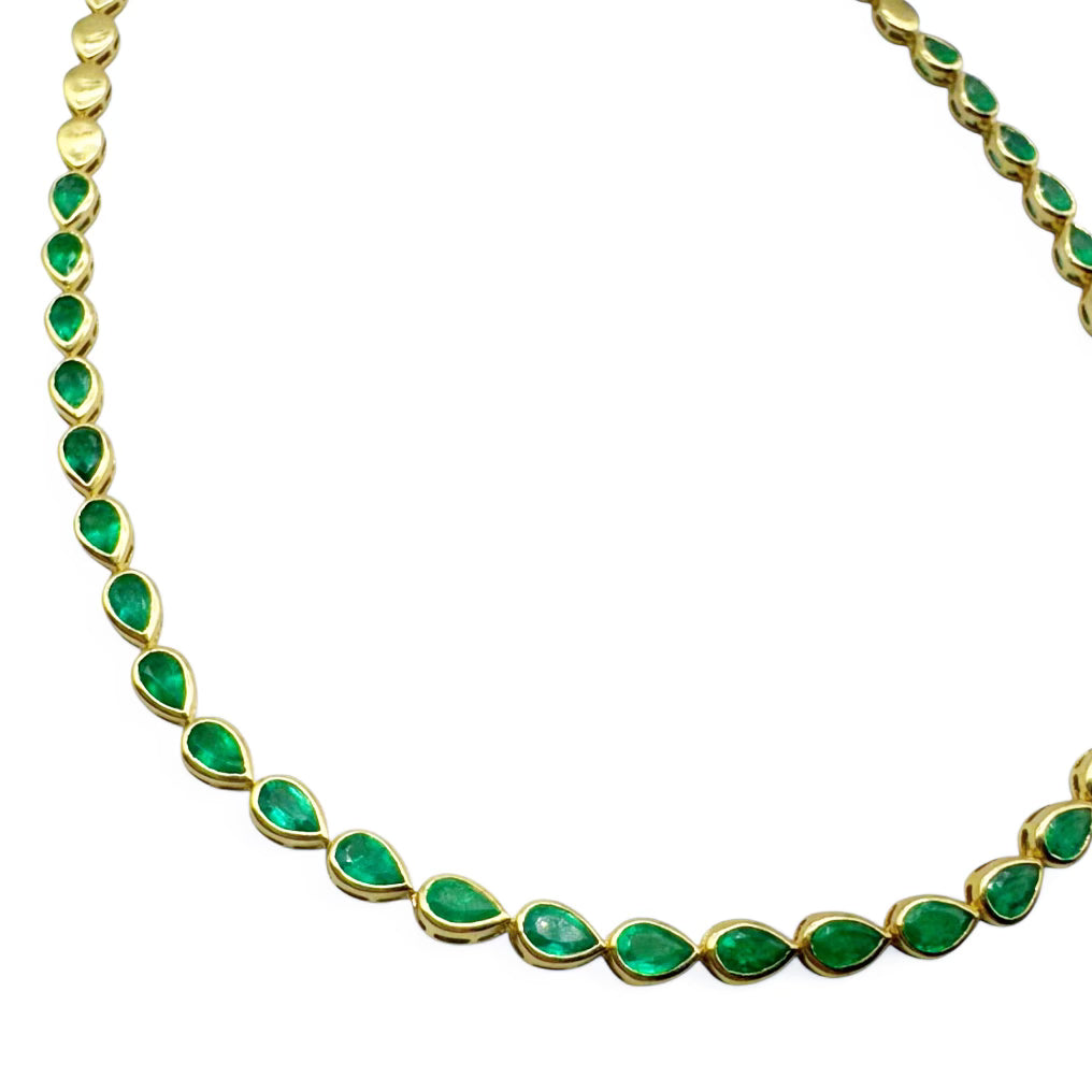 14K GOLD AND EMERALD NECKLACE