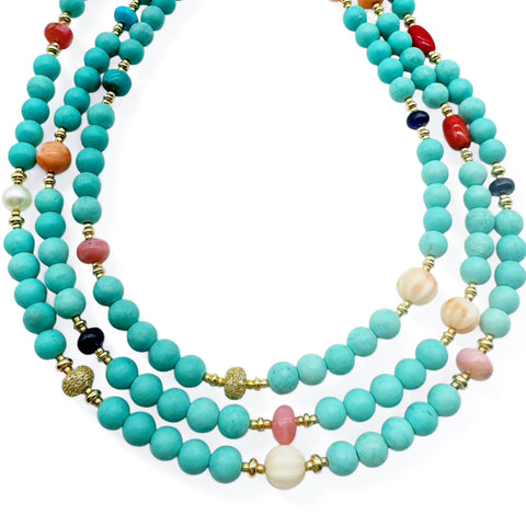 6MM TURQUOISE ANTIQUITY NECKLACES