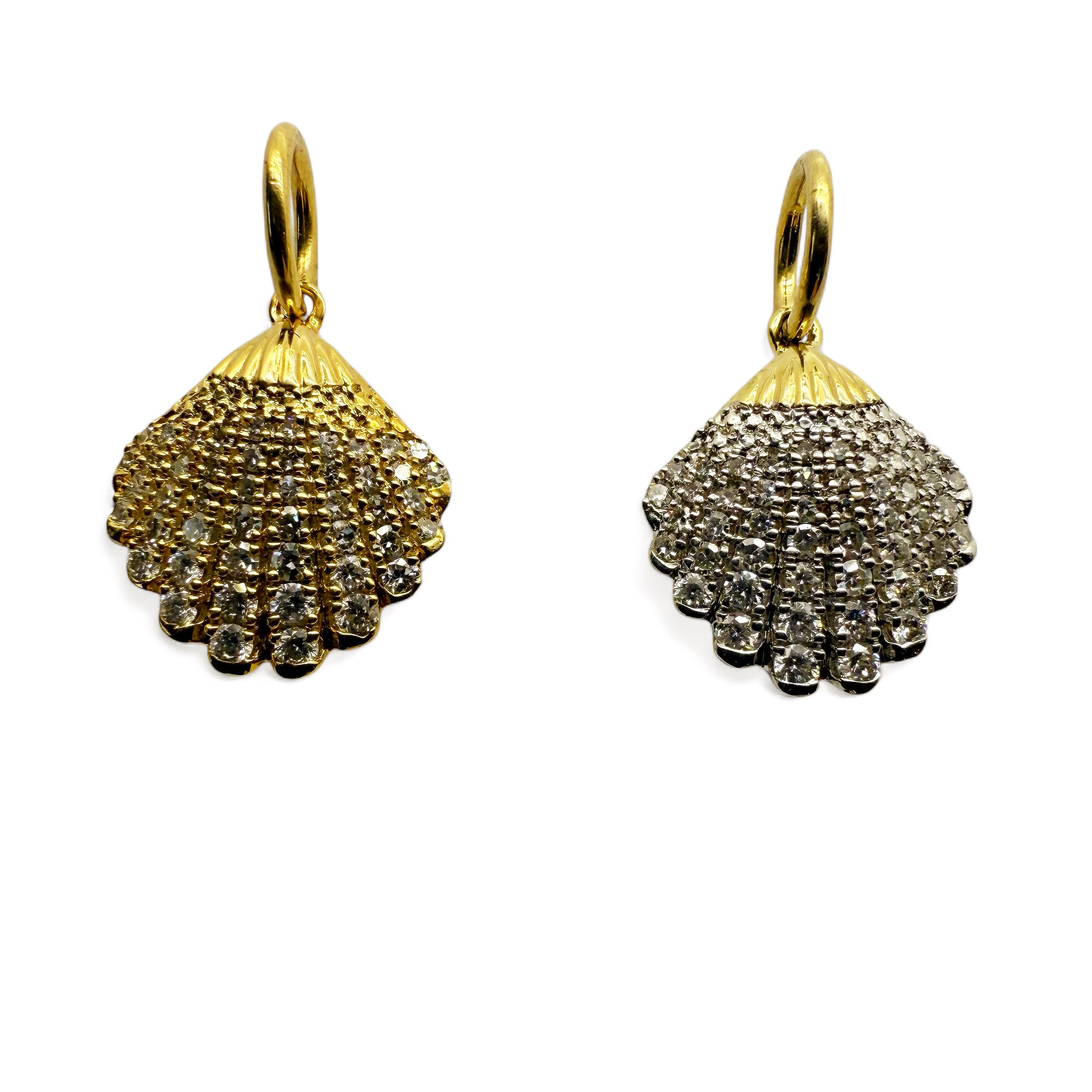 14K SOLID GOLD & DIAMOND SHELL CHARM & NECKLACES