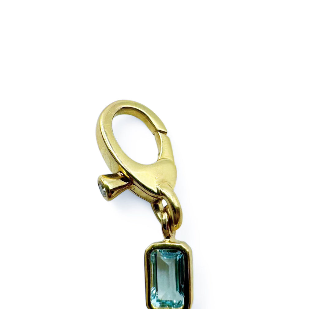 14K GOLD BLUE TOPAZ CROSS