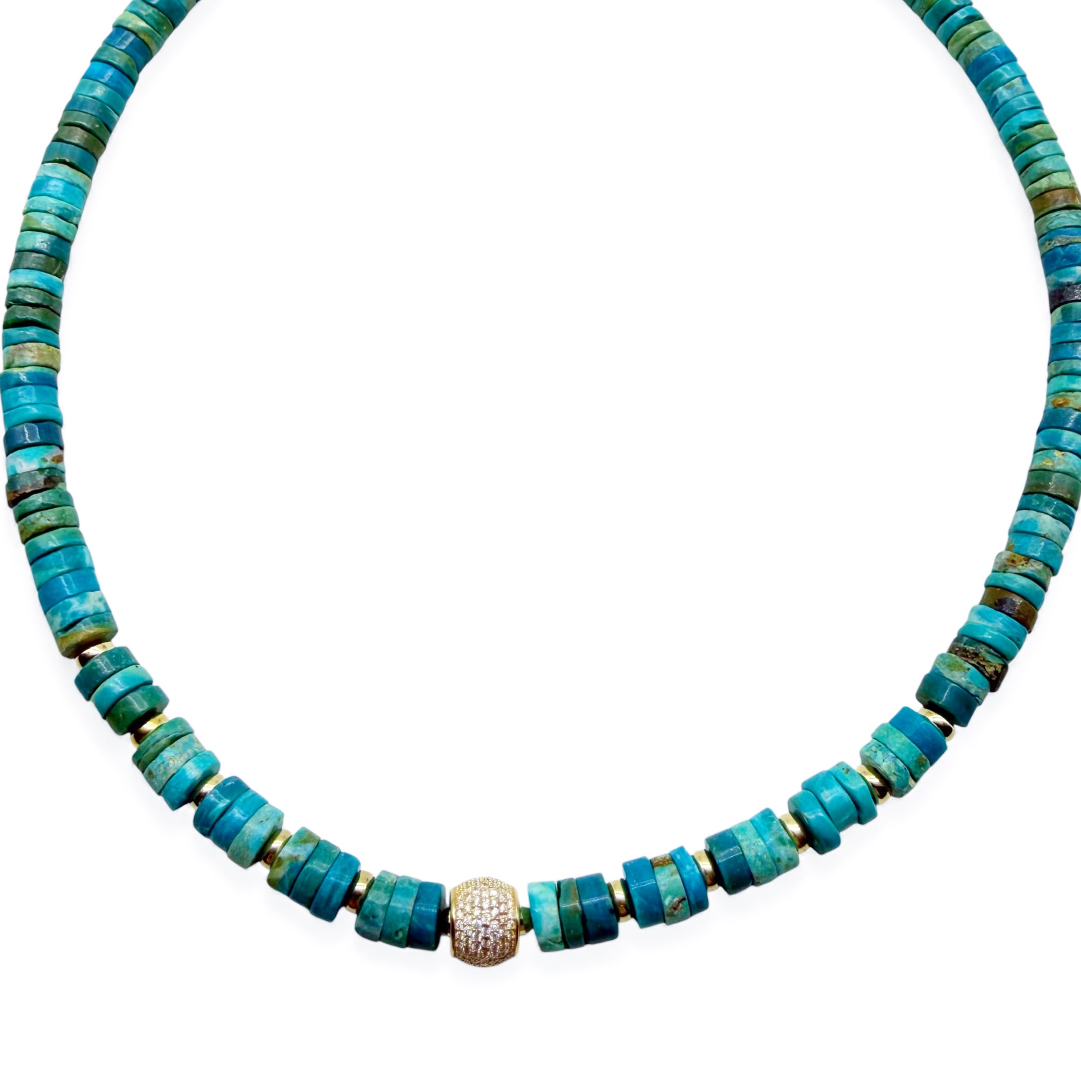 OPAL & DIAMOND BEADED NECKLACE