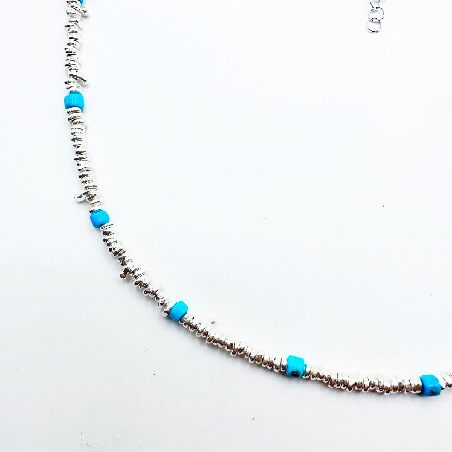SLEEPING BEAUTY TURQUOISE AND SIVER NECKLACE