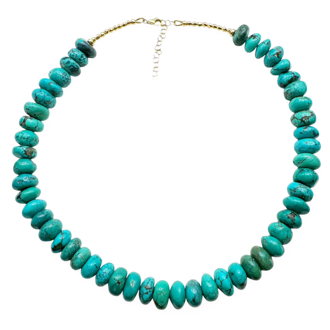 TURQUOISE RONDELLE NECKLACE. ONE OF A KIND