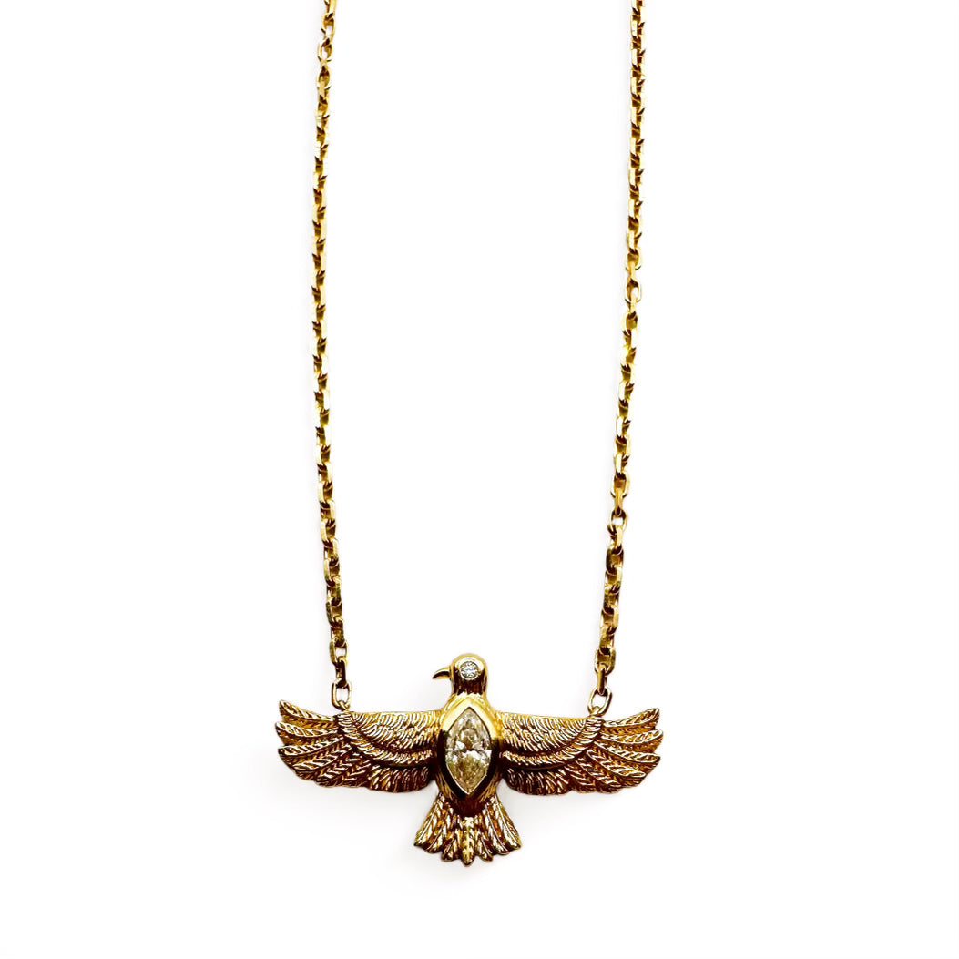 14K GOLD & DIAMOND EAGLE SPIRIT AMULET