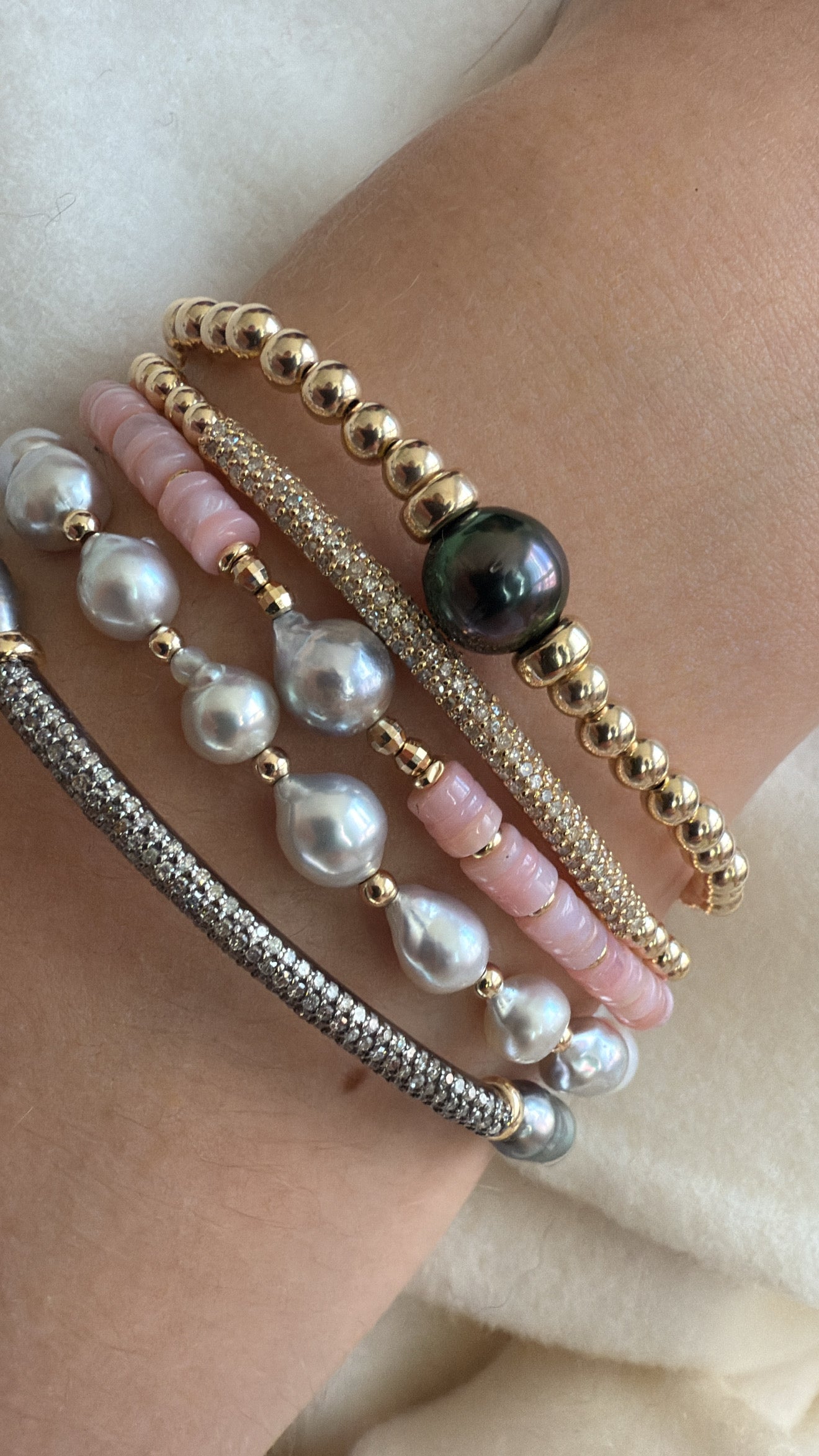 14K GOLD & TAHITIAN PEARL BRACELET