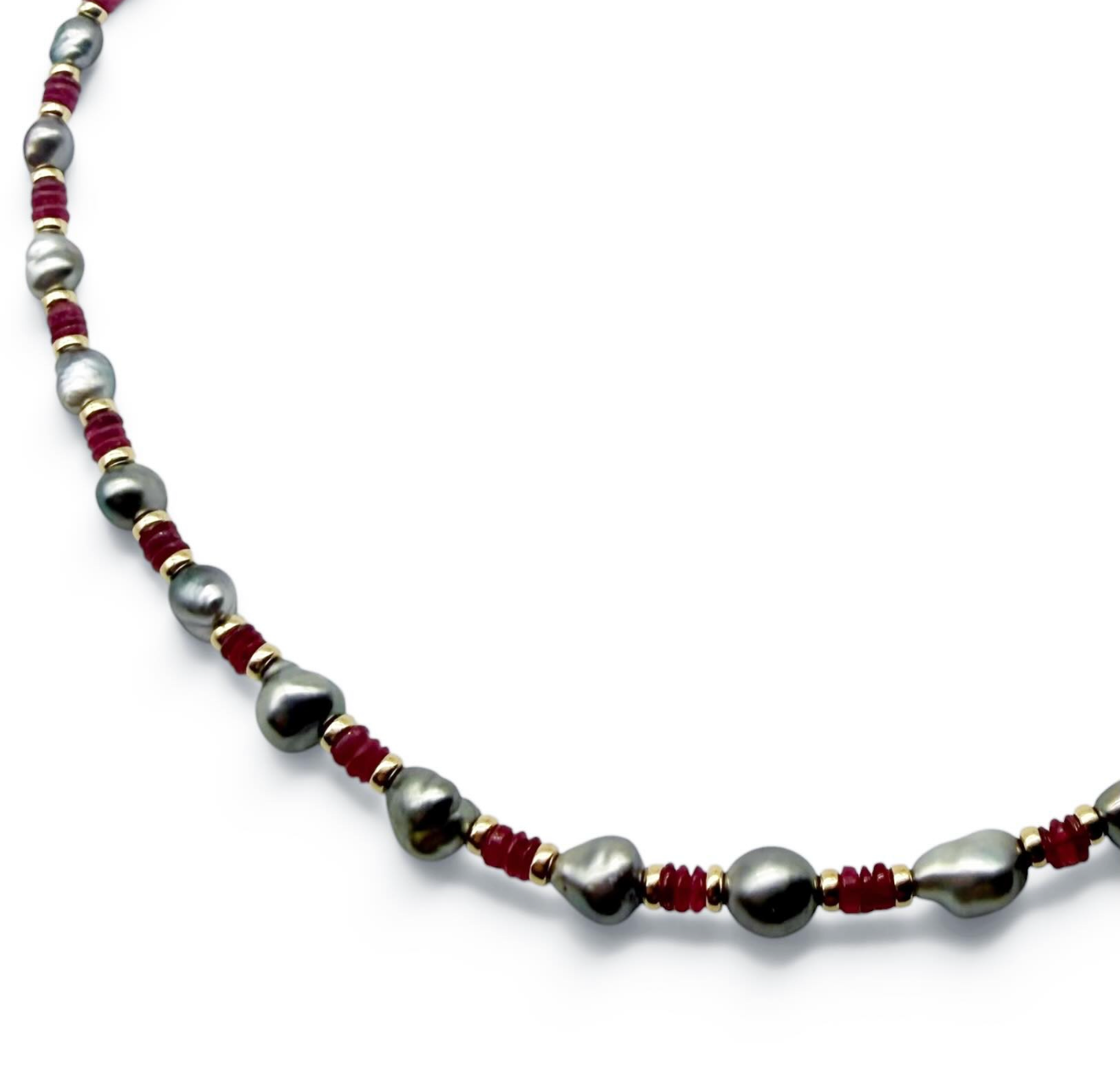 RUBY AND TAHITIAN PEARL NECKLACE