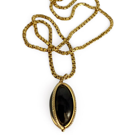 BLACK ONYX  & DIAMOND PENDANT