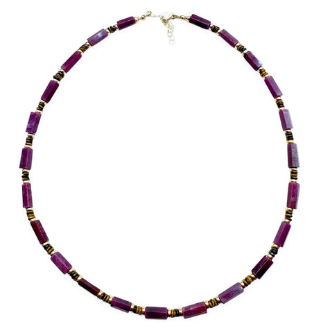 RUBY & TIGERS EYE NECKLACE