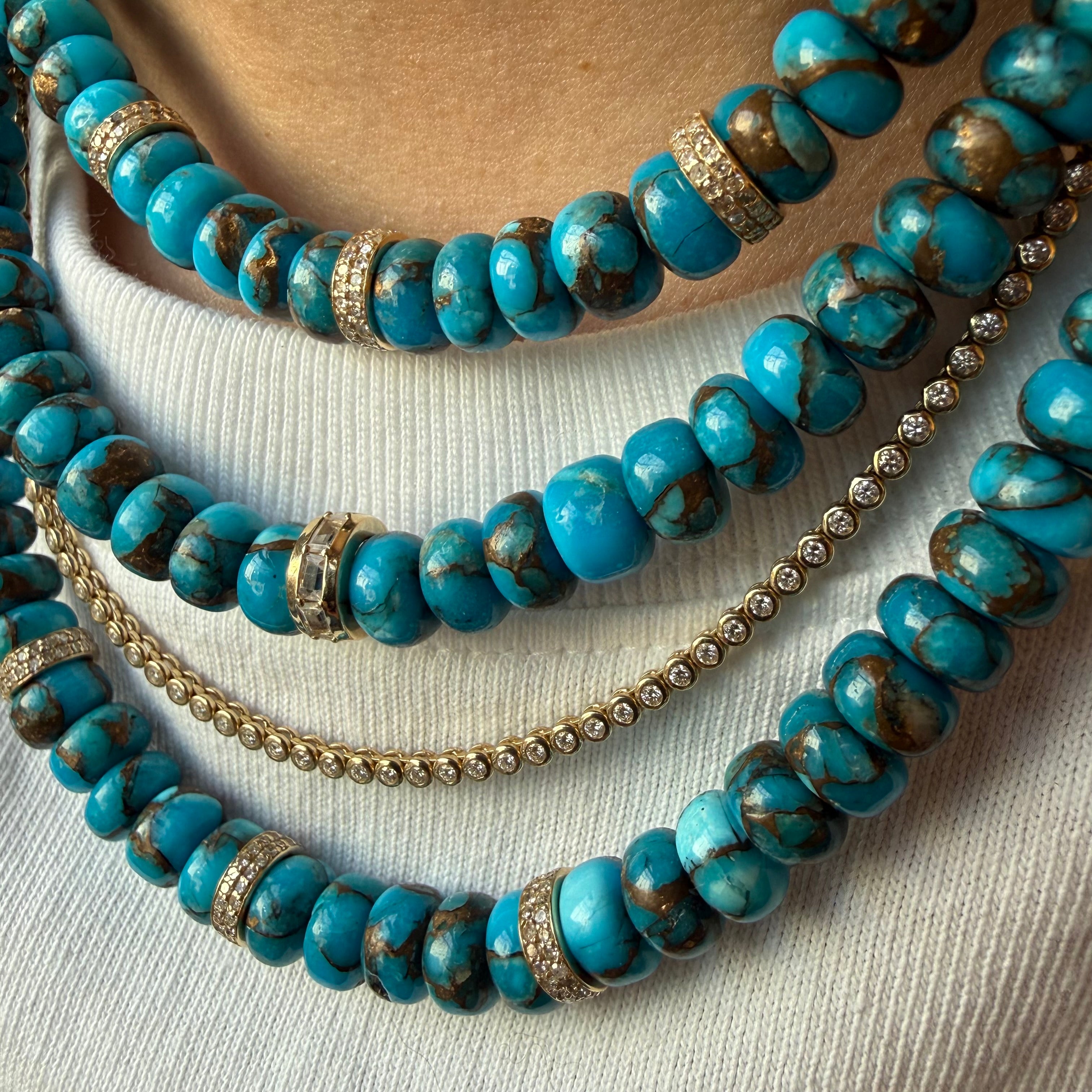 SLEEPING BEAUTY AND DIAMOND BEAD NECKLACES