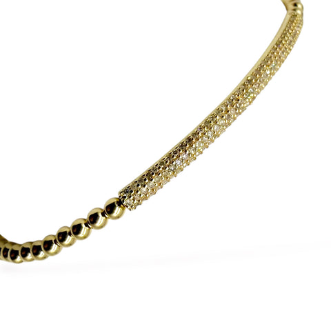 14K GOLD & DIAMOND BAR BANGLE