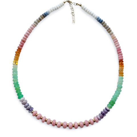 BOHO OPAL RONDELLE NECKLACE