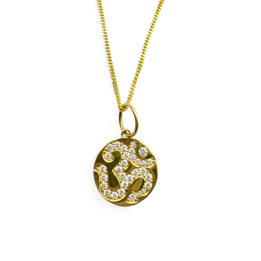 14k GOLD & DIAMOND OM CHARM