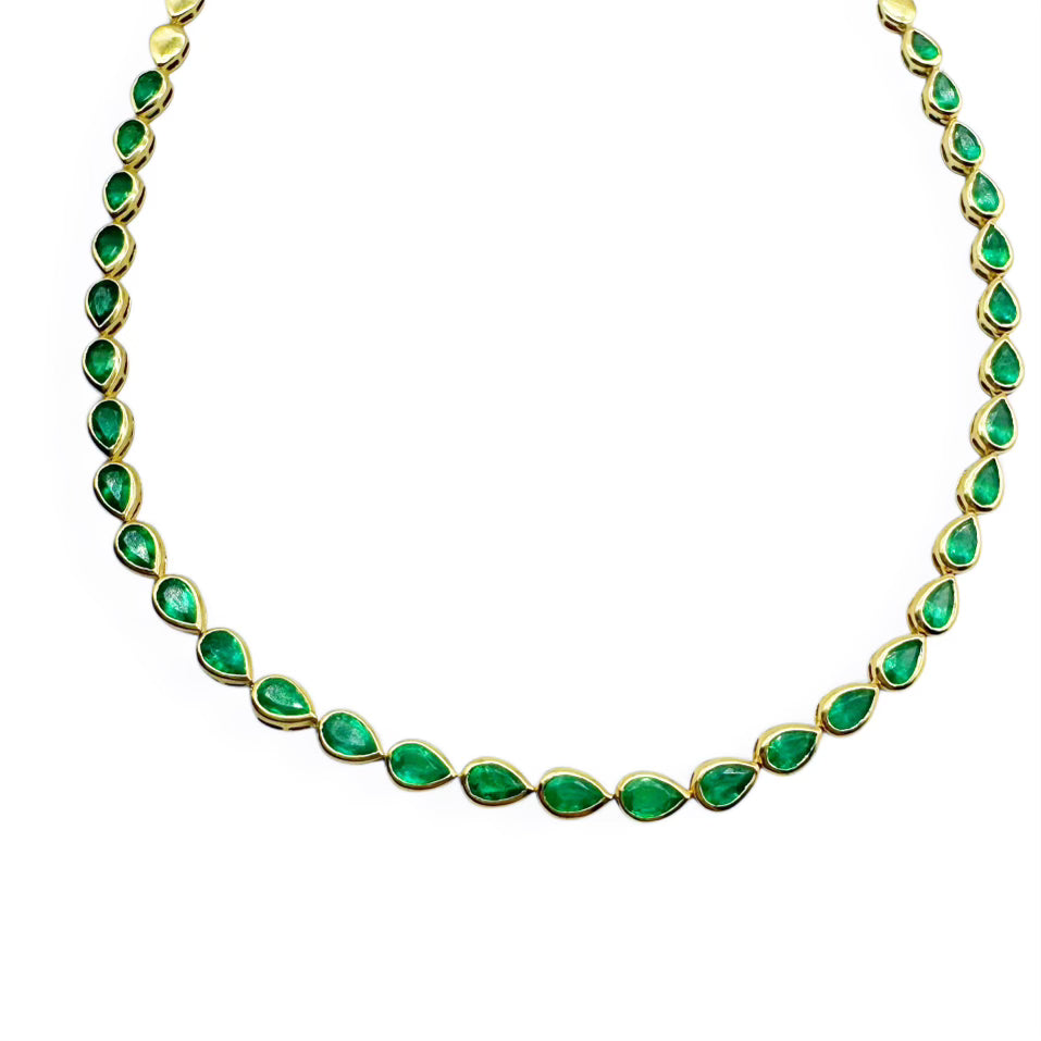 14K GOLD AND EMERALD NECKLACE