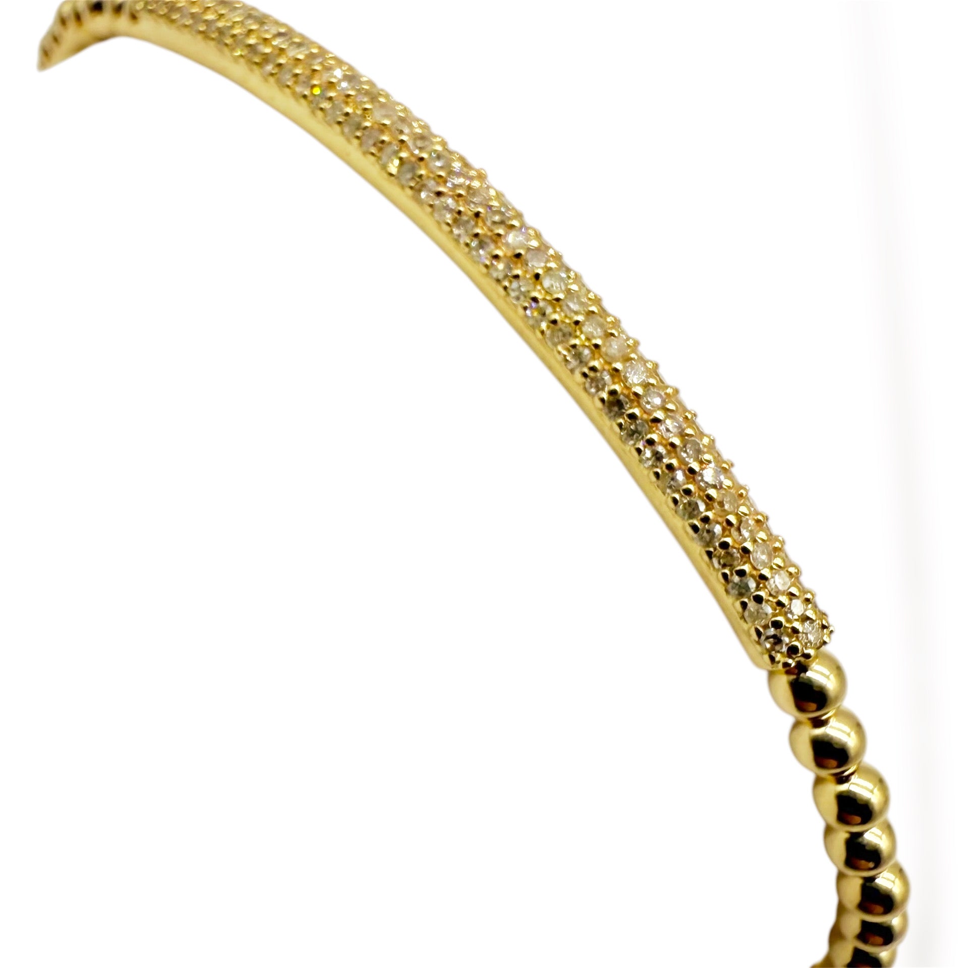 14K GOLD & DIAMOND BAR BANGLE
