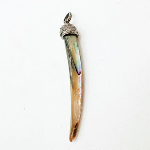 ABALONE AMULET SET IN DIAMONDS