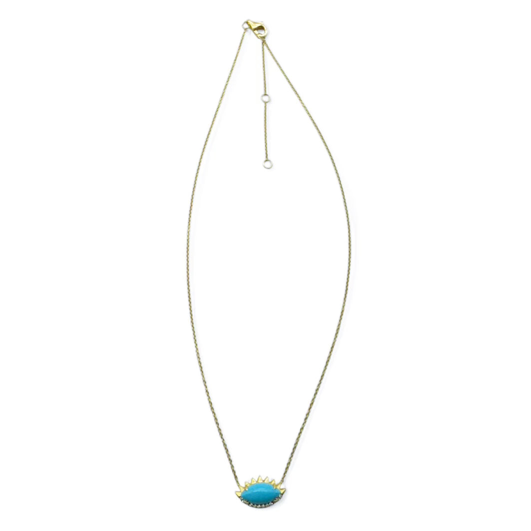 14K GOLD & TURQUOISE PROTECTION NECKLACE