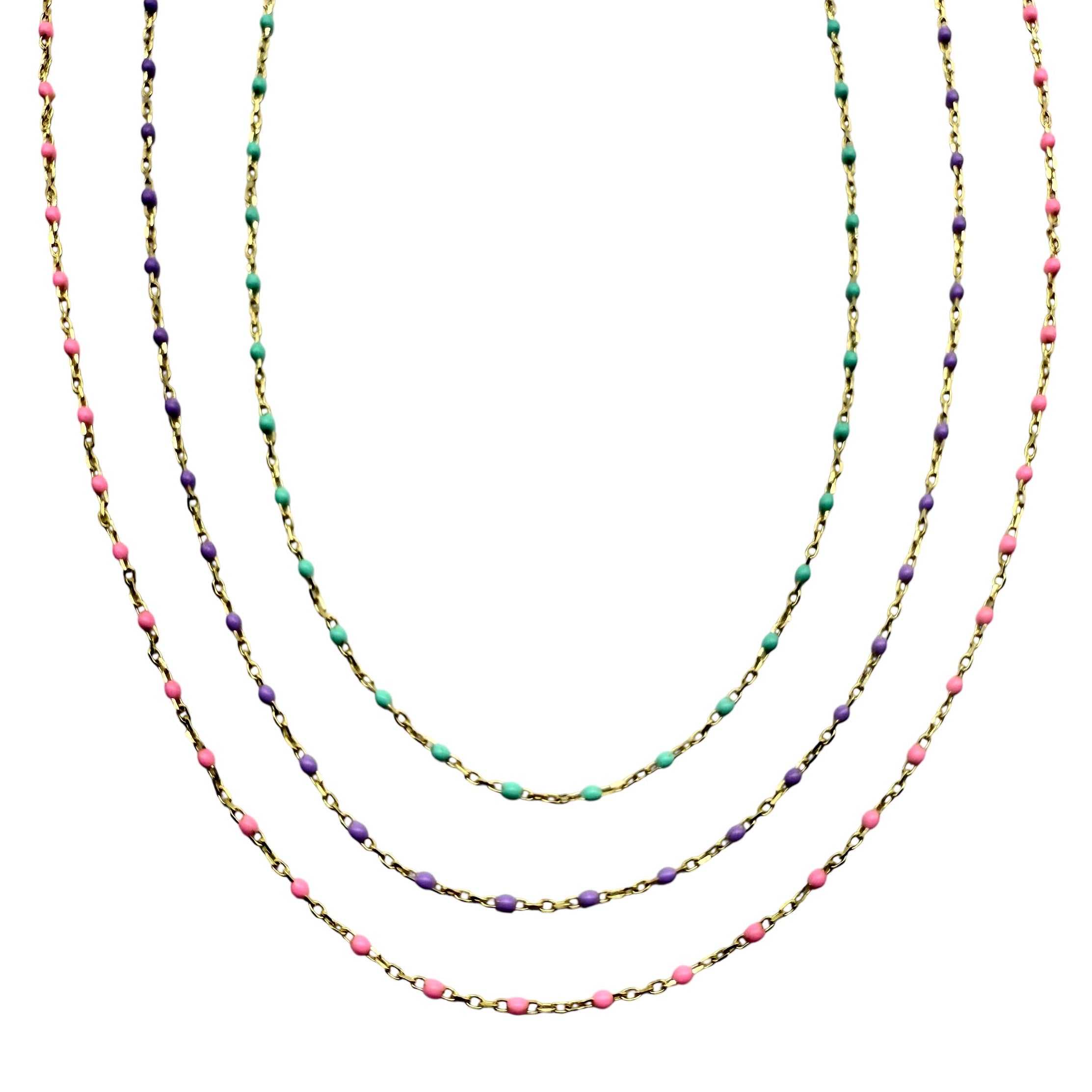14K GOLD & ENAMEL CHAINS