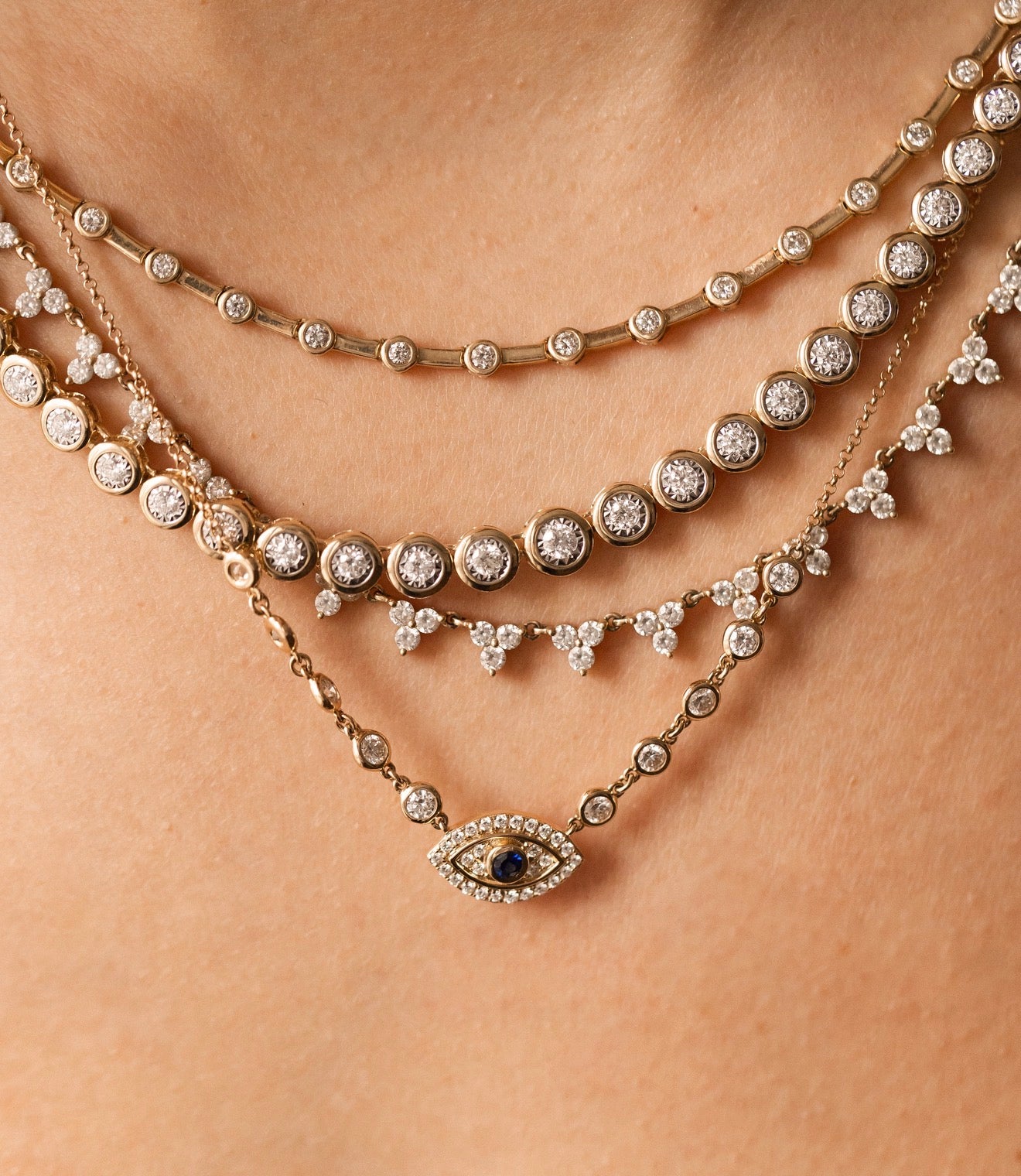 DIAMOND CLUSTER NECKLACE