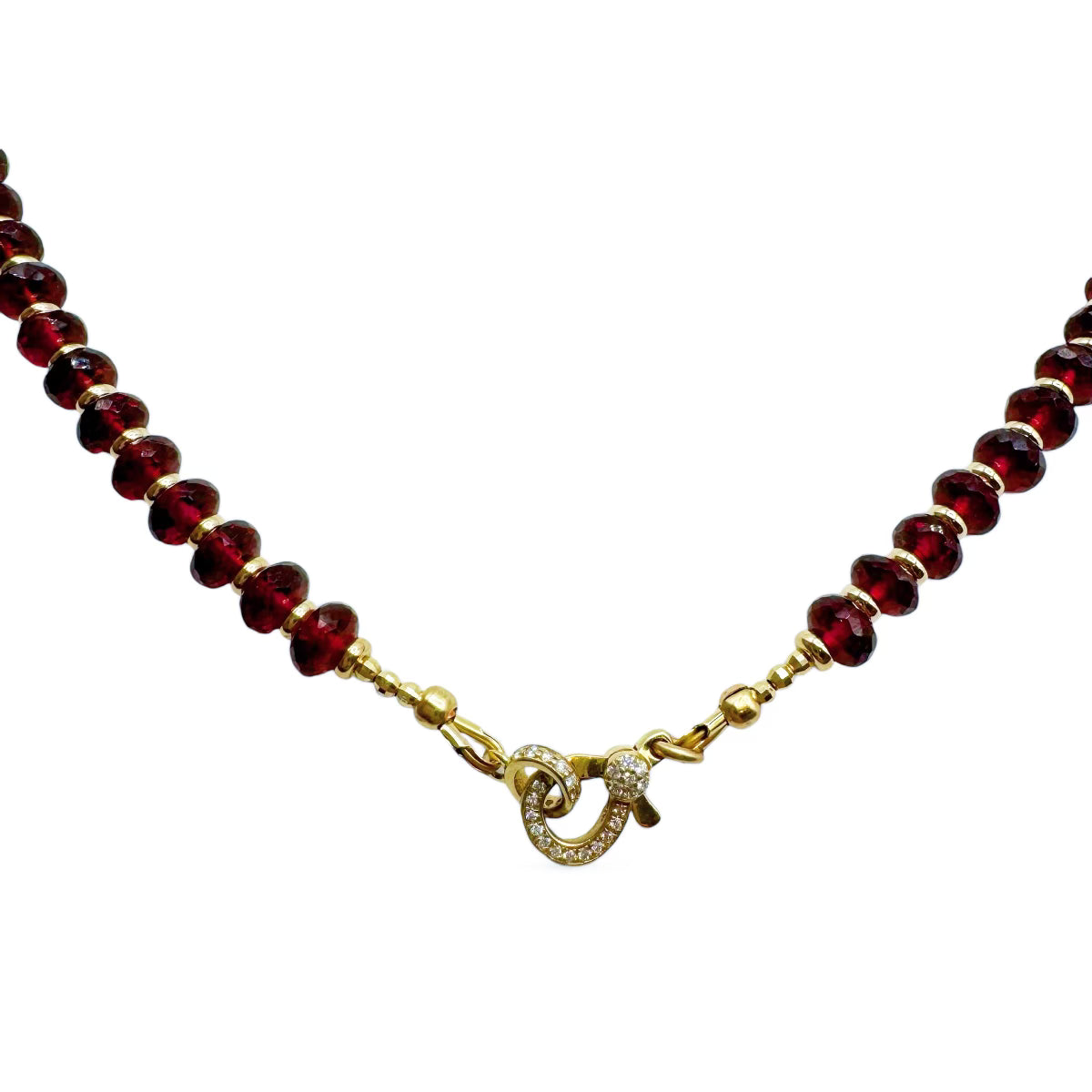 GARNET AND 14K GOLD BEADED NECKLACES