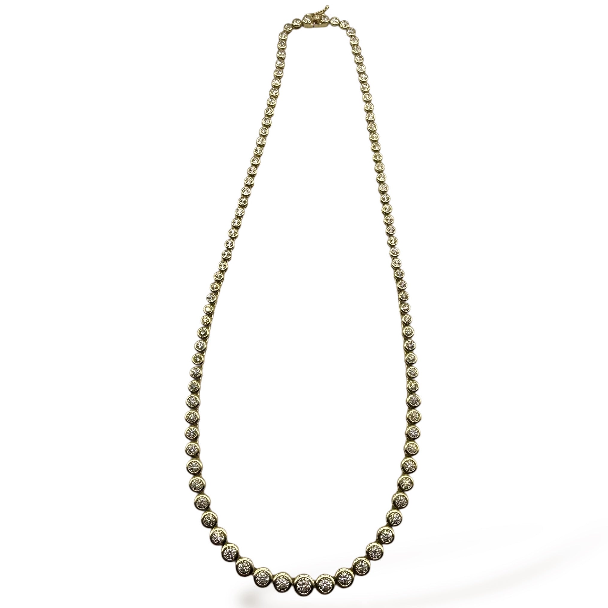 14K GOLD & DIAMOND ILLUSION TENNIS NECKLACE