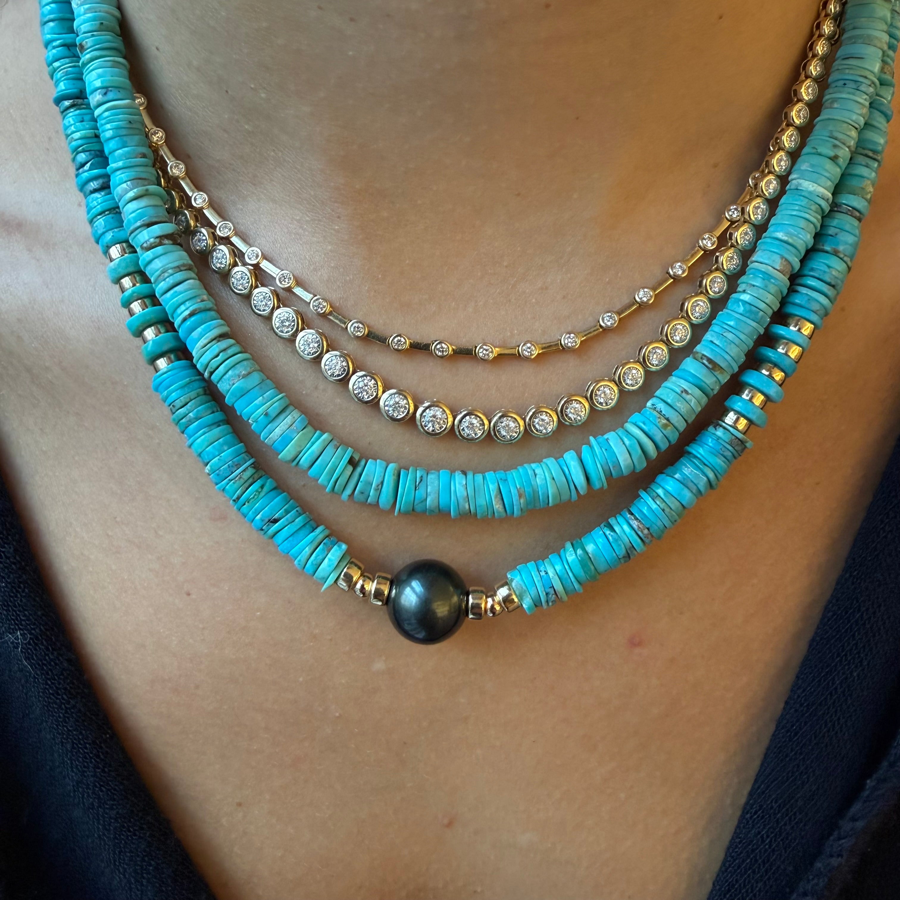 SLEEPING BEAUTY TURQUOISE HEISHI NECKLACES