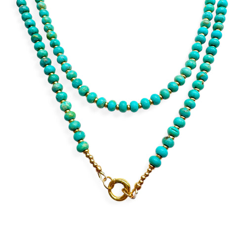 TURQUOISE & GOLD DOUBLE NECKLACE