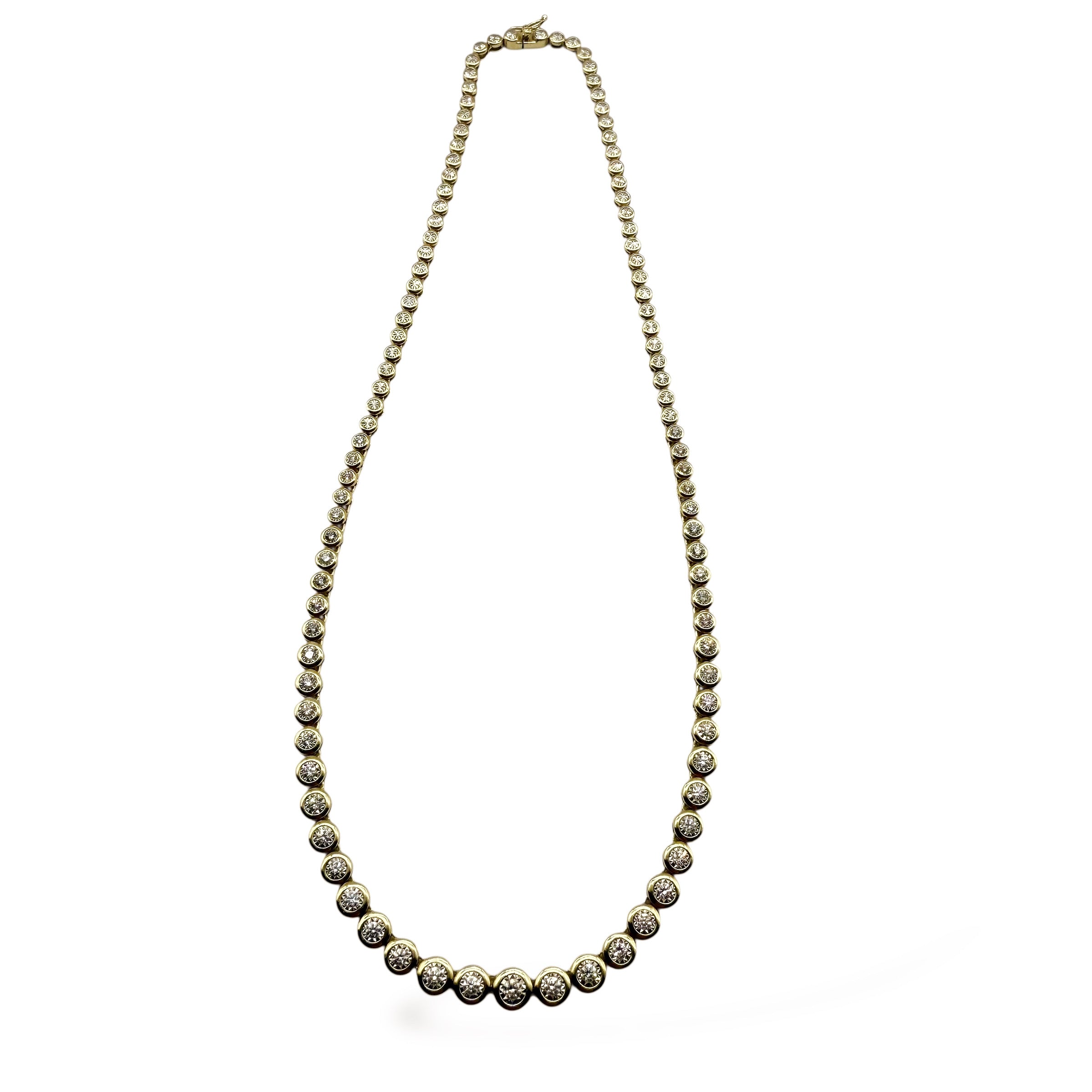 14K GOLD & DIAMOND ILLUSION TENNIS NECKLACE