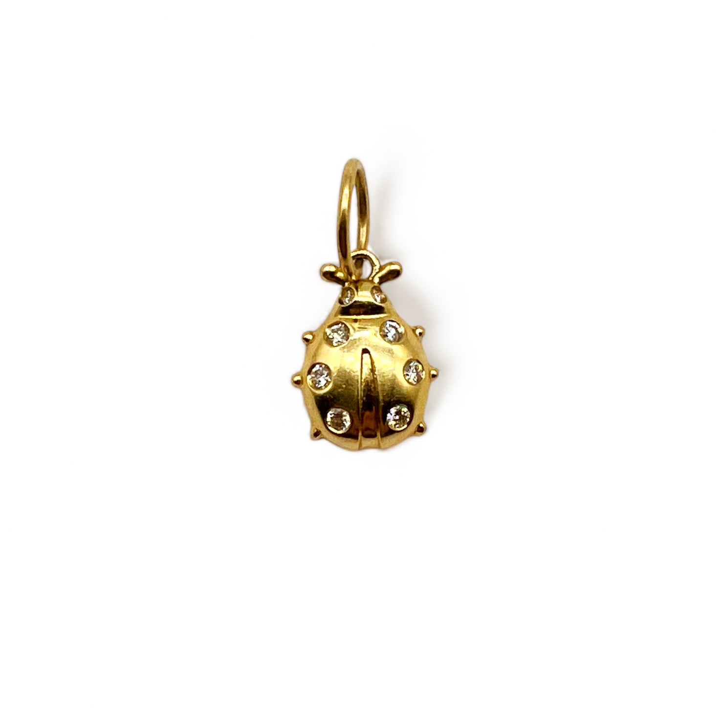 14K GOLD & DIAMOND LADY BUG PENDANT