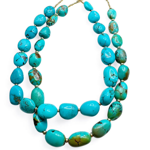 TURQUOISE PEBBLE NECKLACES. ONE OF A KIND