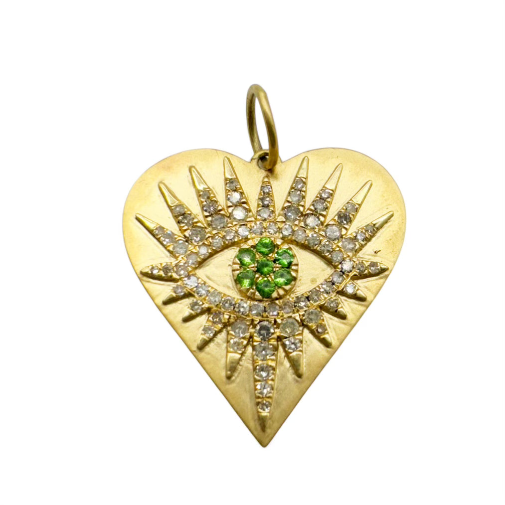 14K GOLD & DIAMOND EVIL EYE AMULET