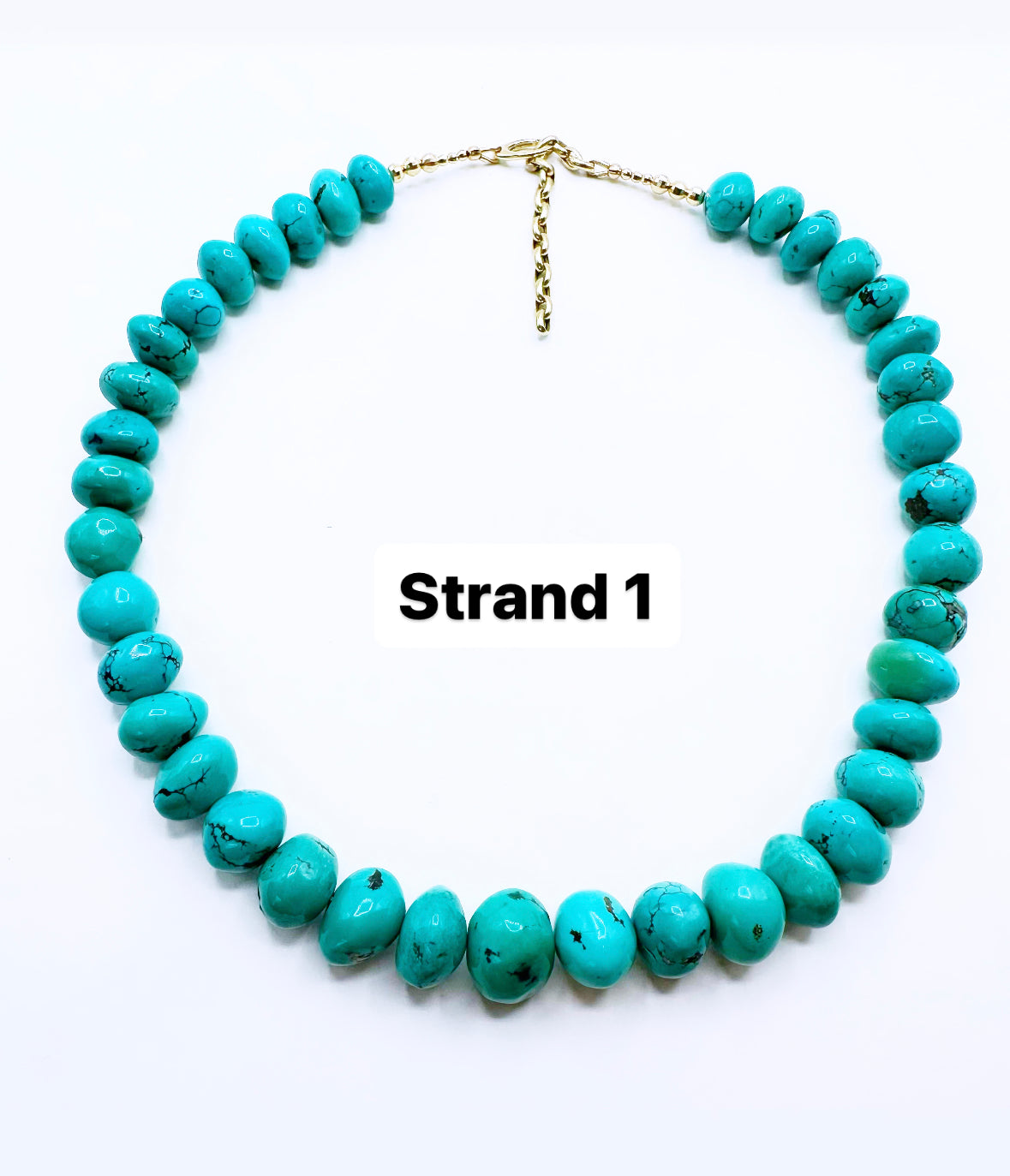 VINTAGE TURQUOISE PEBBLE SHAPE ONE OF A KIND STRANDS