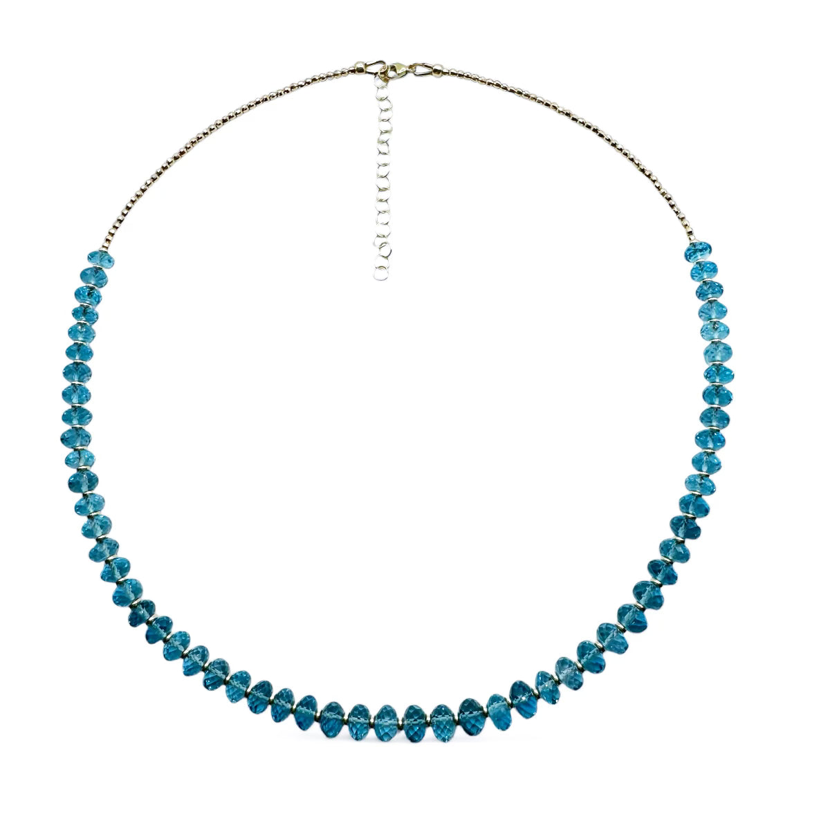 BLUE TOPAZ AND 14K GOLD NECKLACE