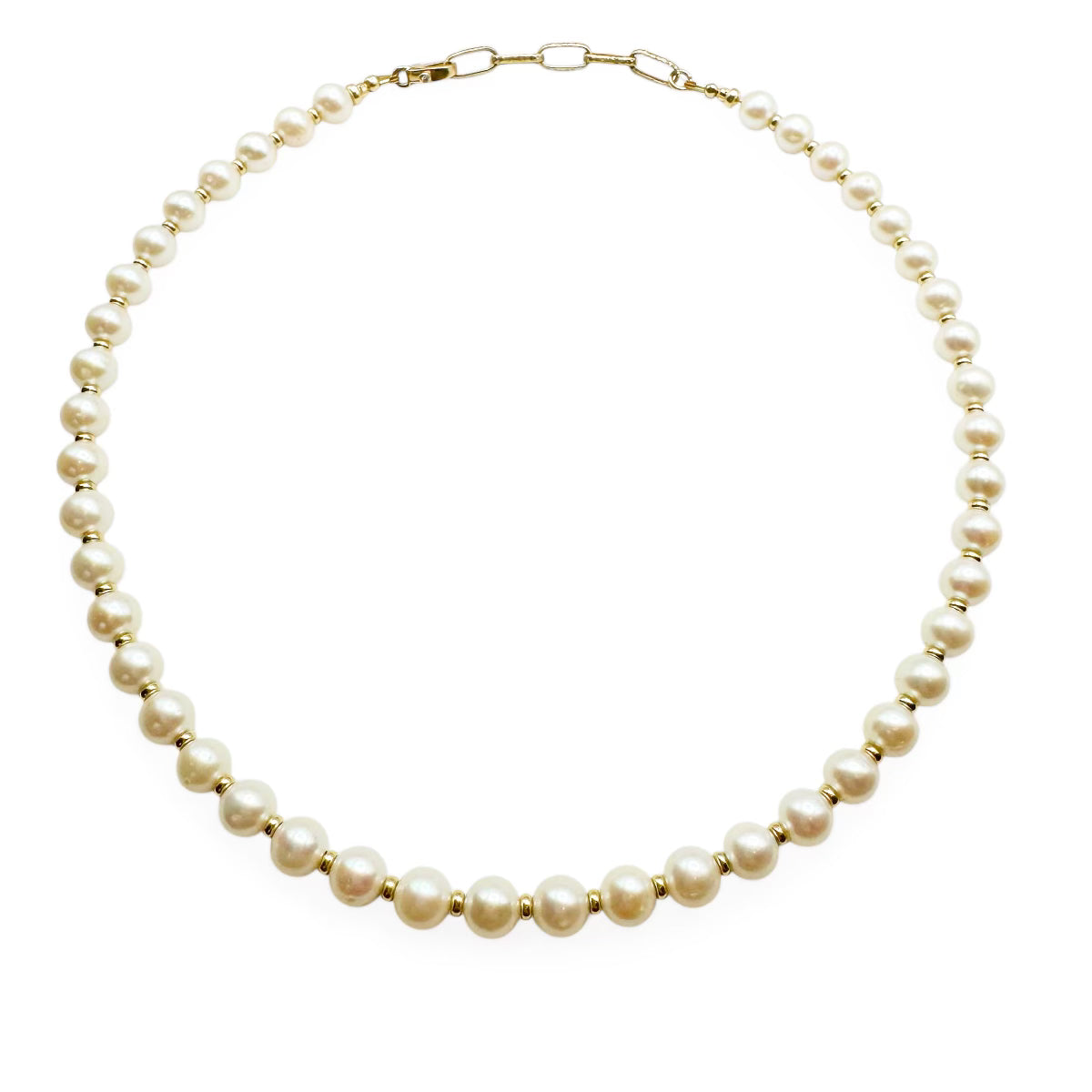 FRESH WATER PEARL & 14K GOLD NECKLACES