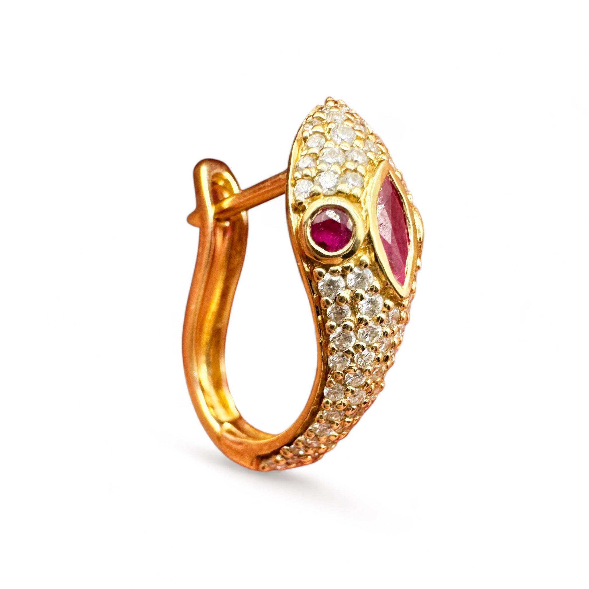RUBY & DIAMOND SERPENT EARRING