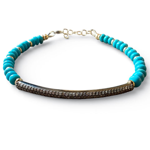 SLEEPING BEAUTY TURQUOISE & DIAMOND BRACELET