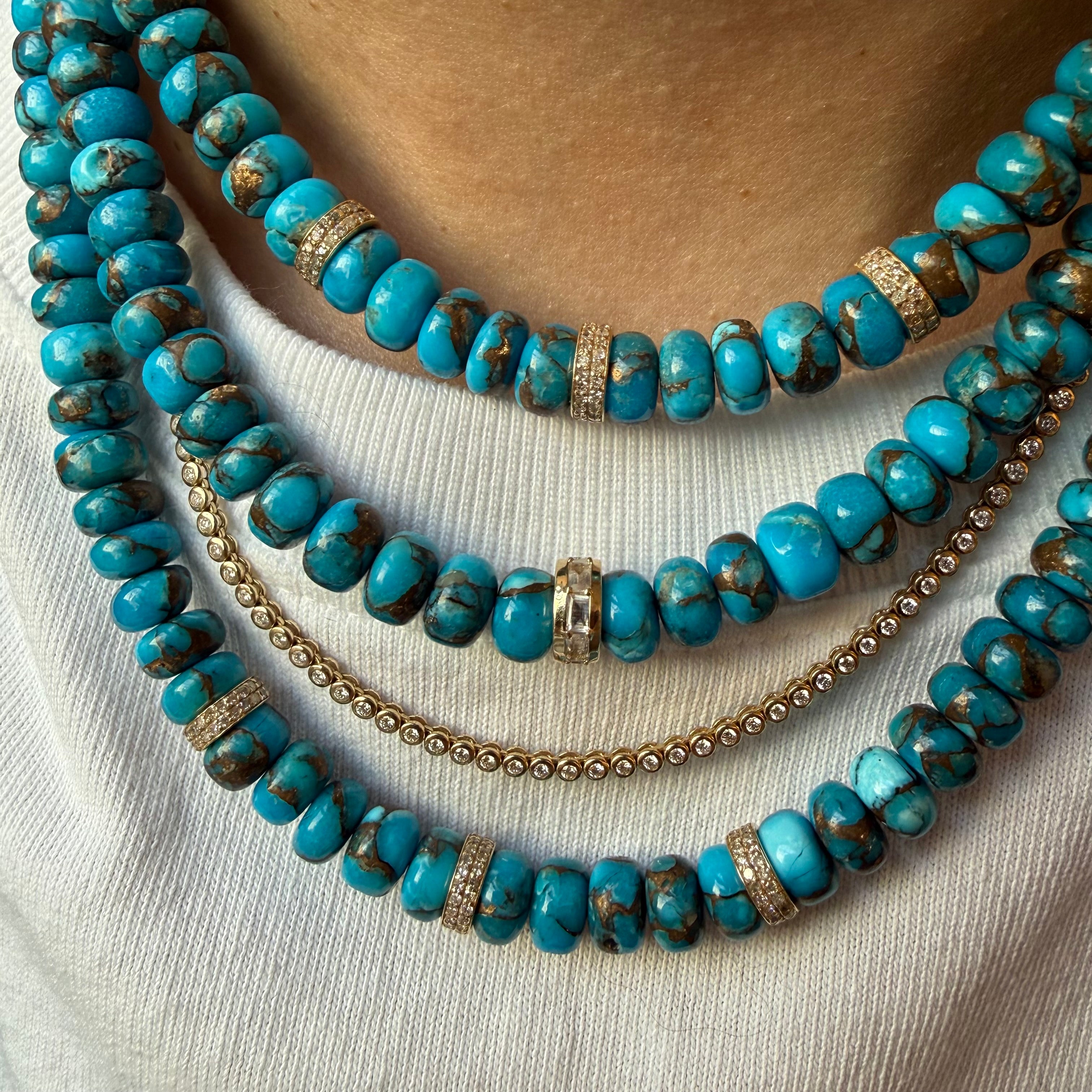 SLEEPING BEAUTY AND DIAMOND BEAD NECKLACES