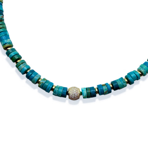 OPAL & DIAMOND BEADED NECKLACE