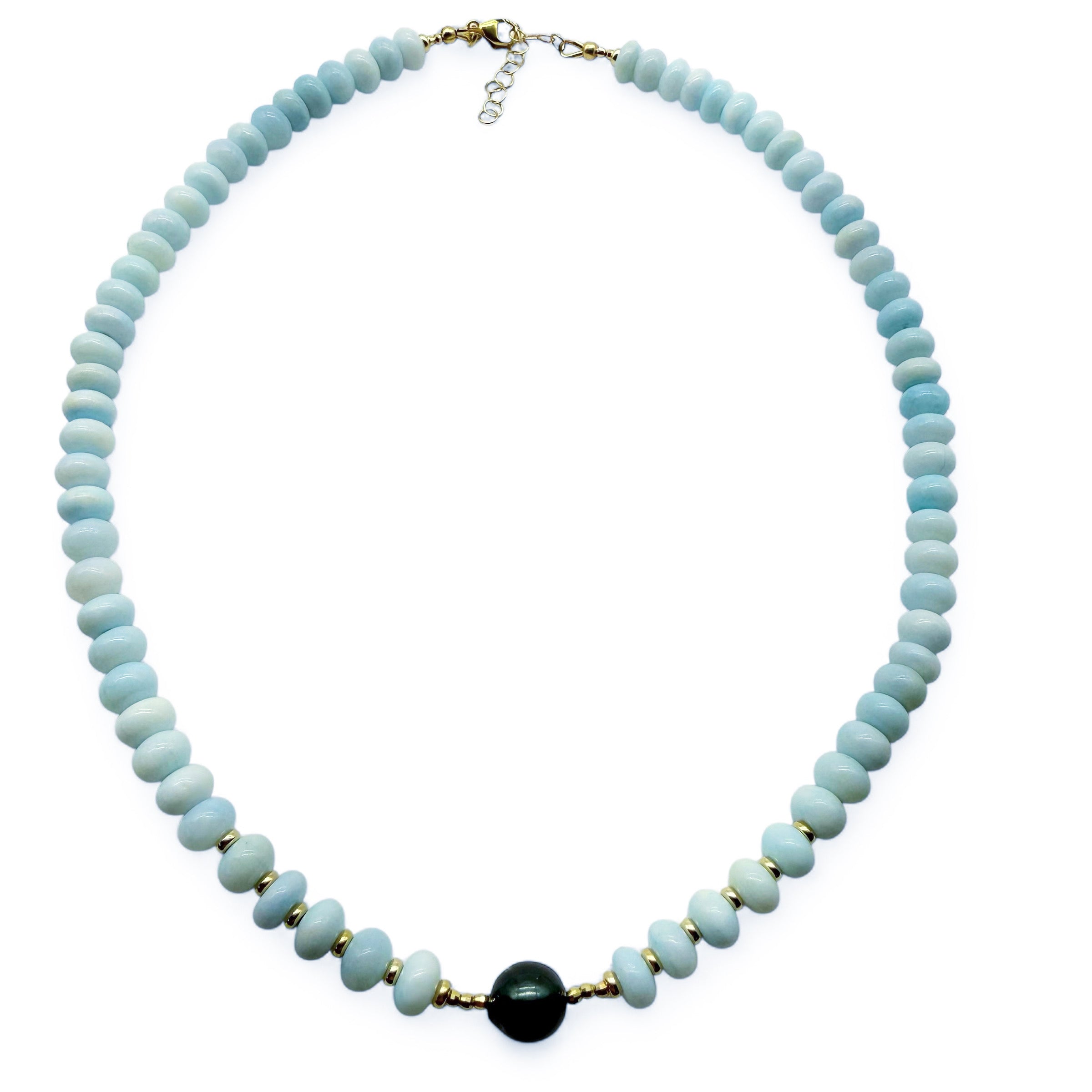 BLUE OPAL & TAHITIAN PEARL NECKLACE