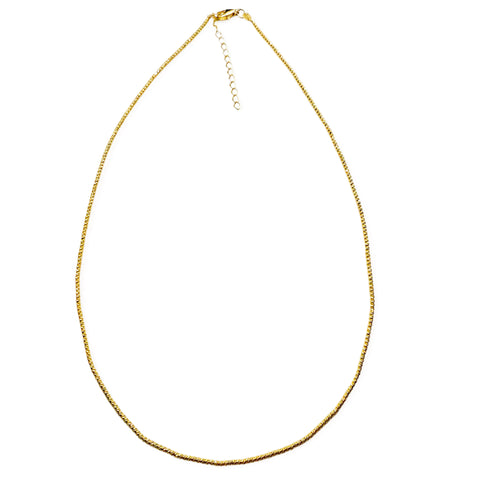 14K GOLD BEADED NECKLACE