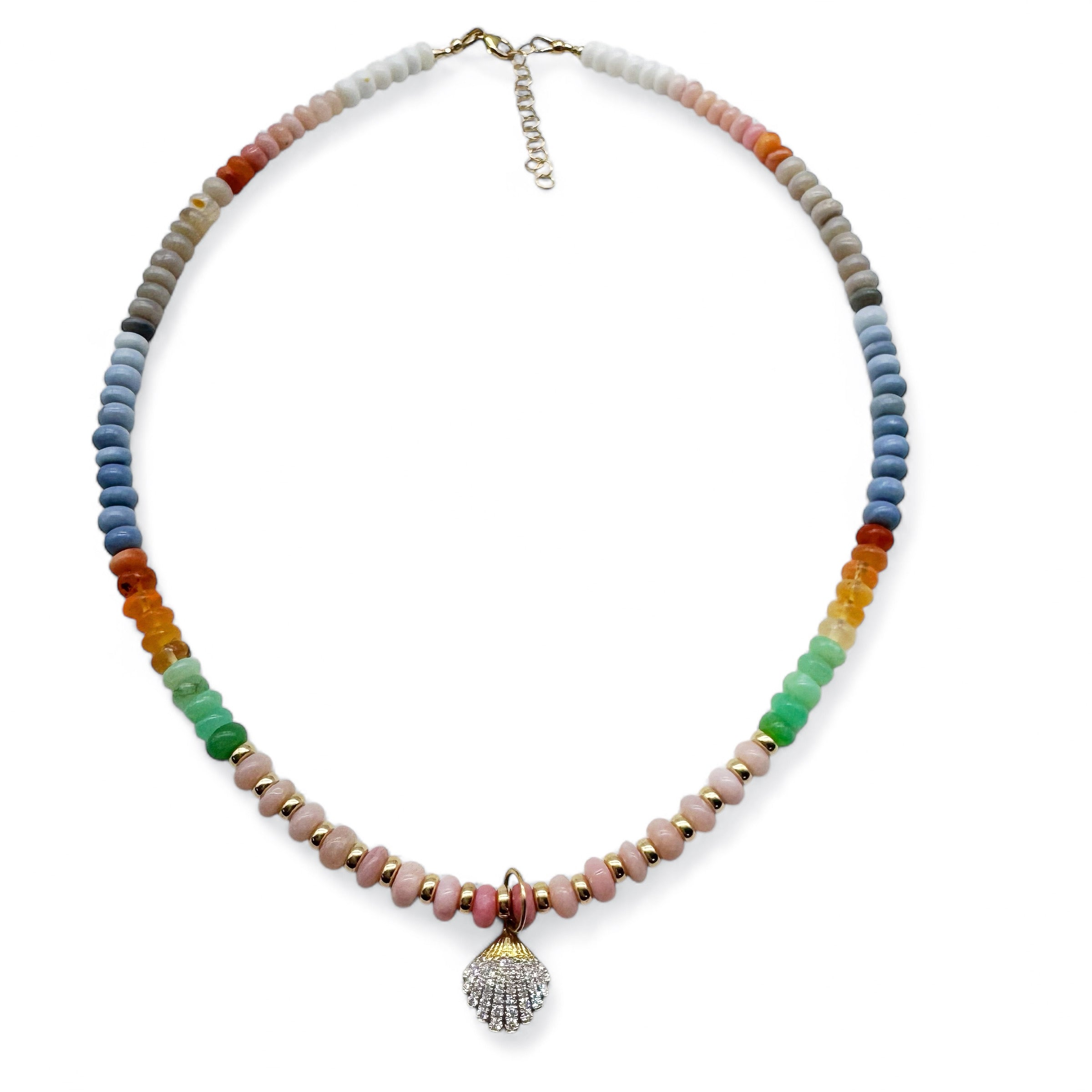 BOHO OPAL RONDELLE NECKLACE