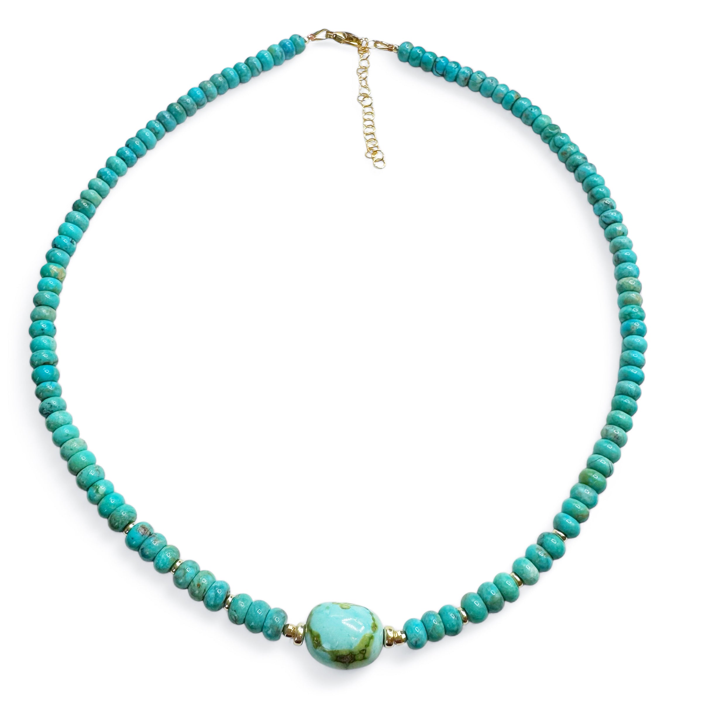 6MM TURQUOISE NECKLACE WITH TURQUOISE GEM