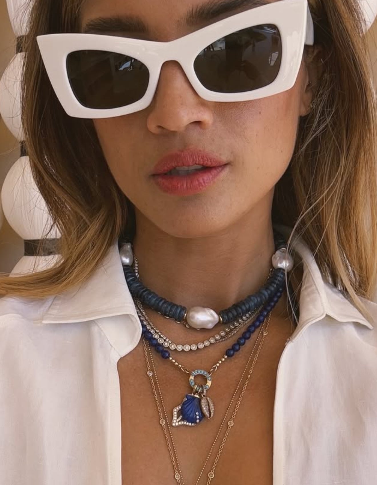 DIAMOND & 14K GOLD COWRIE SHELL AMULET