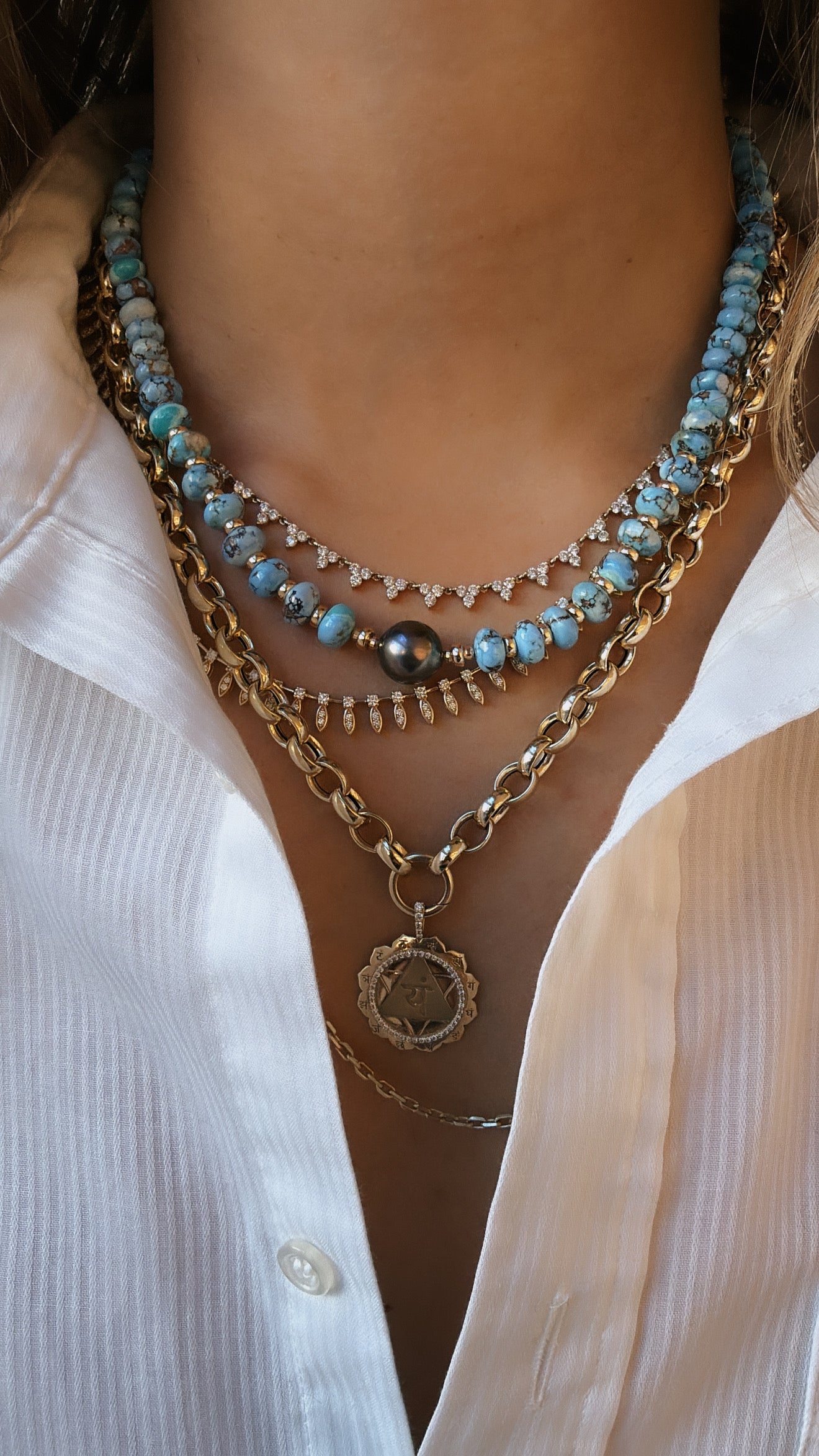 DIAMOND CLUSTER NECKLACE