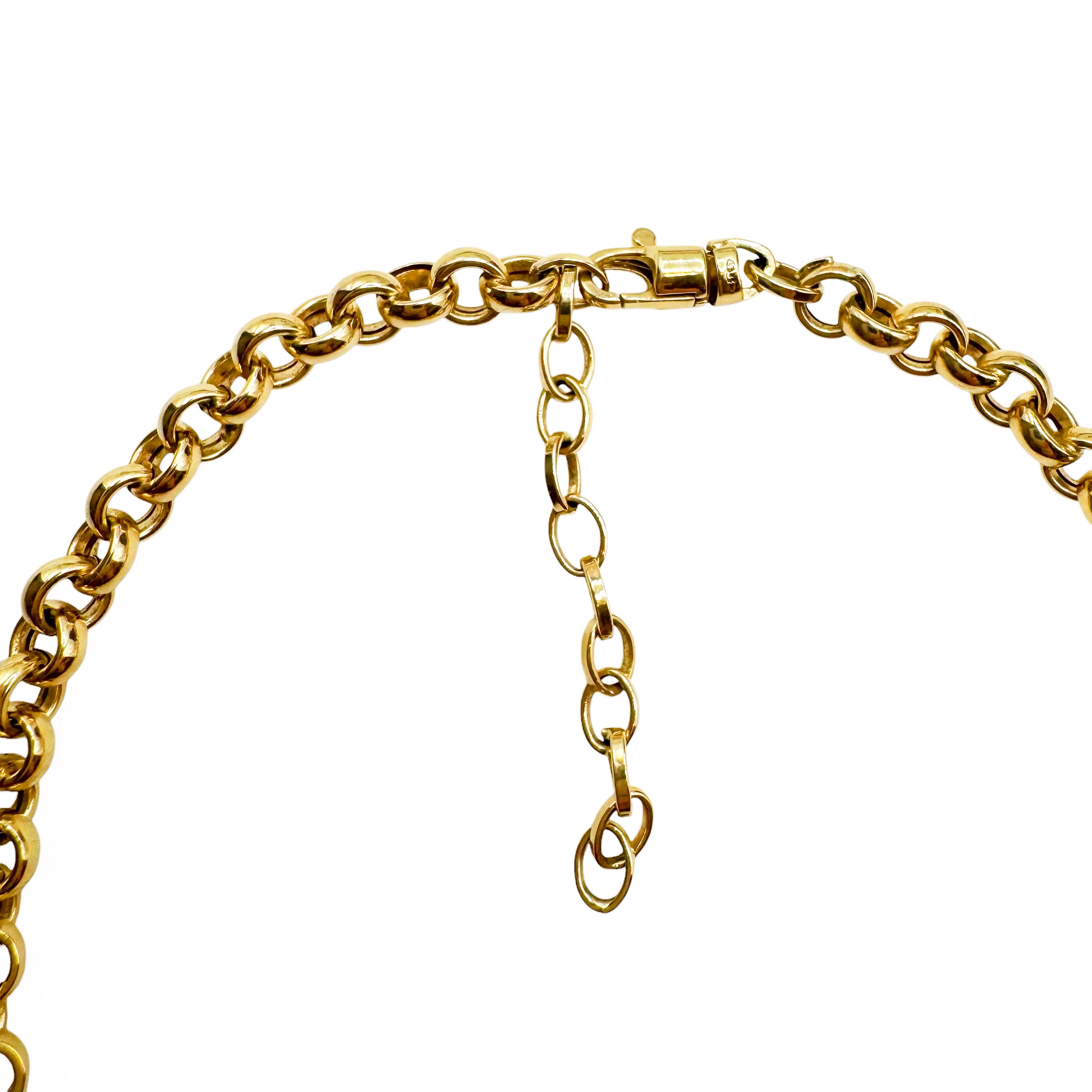 14K SOLID GOLD ADJUSTABLE ROLO CHAIN