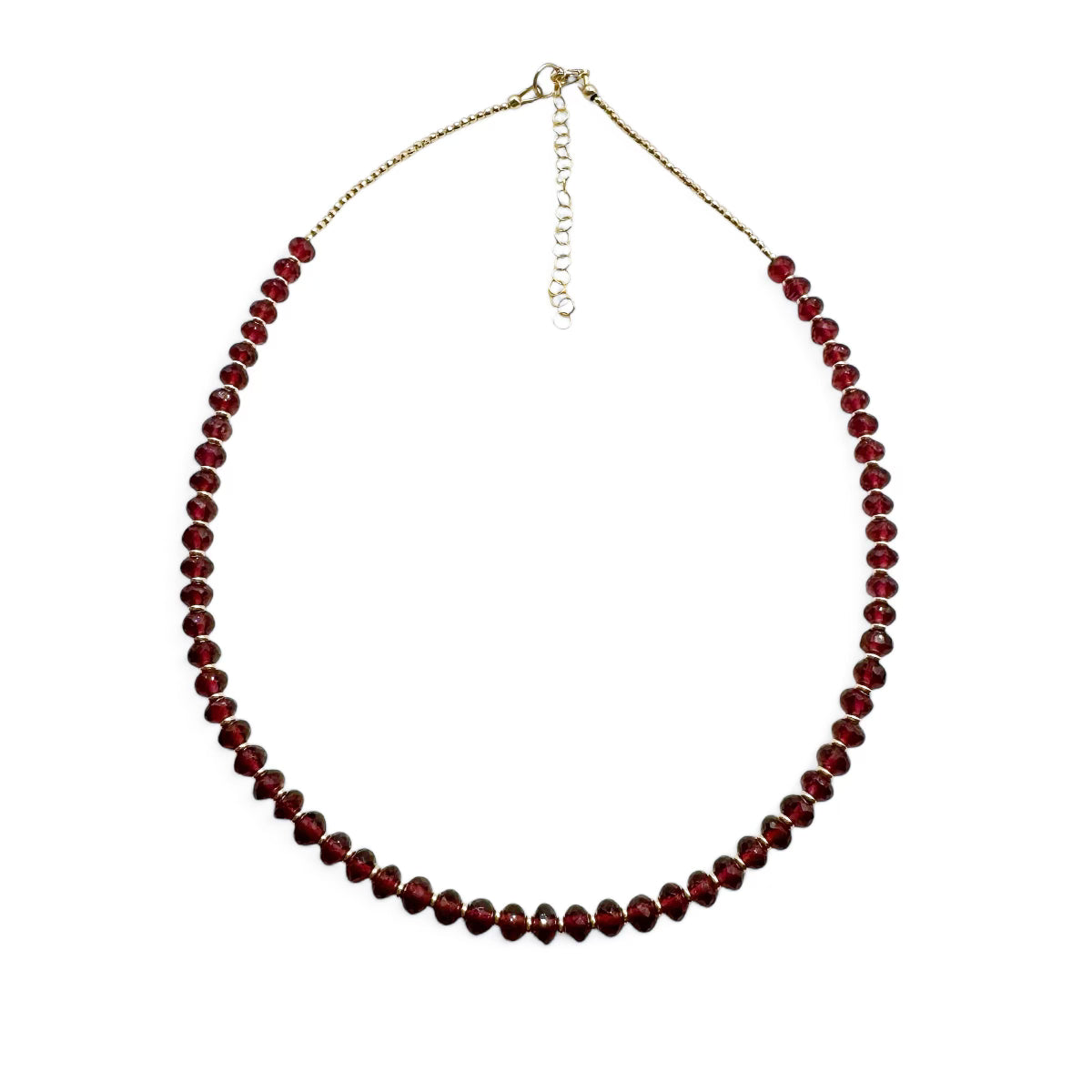 GARNET AND 14K GOLD BEADED NECKLACES