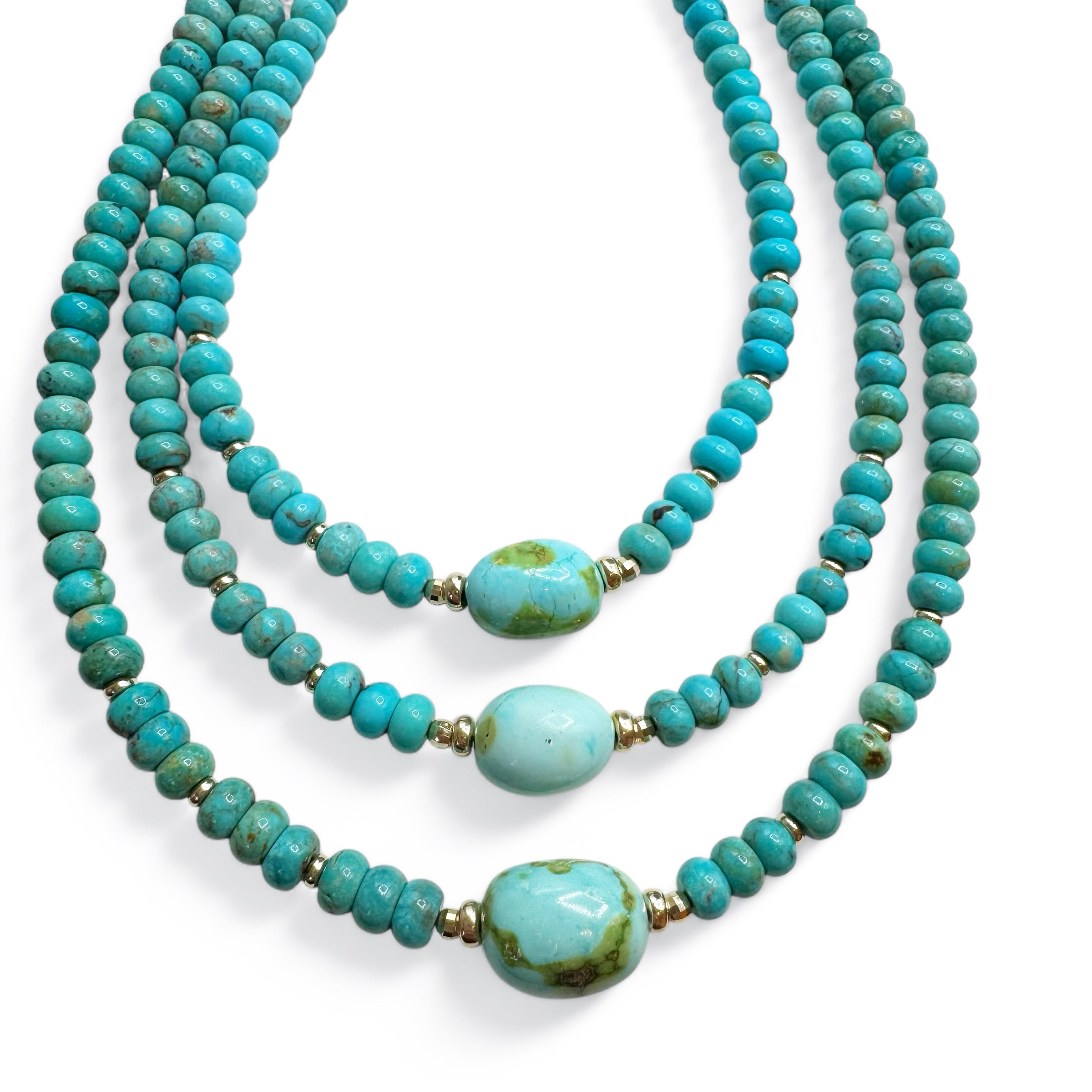 6MM TURQUOISE NECKLACE WITH TURQUOISE GEM