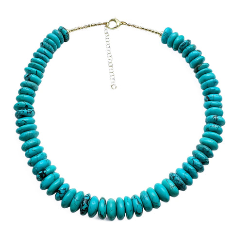 TURQUOISE RONDELLE NECKLACE. ONE OF A KIND